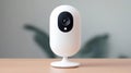 A white webcam with a black lens and a small yellow dot on the bottom. Royalty Free Stock Photo