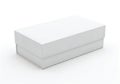 A white rectangular box with a lid on a plain white background Royalty Free Stock Photo