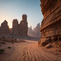 The region of Tabuk has Shuaib Caves. Royalty Free Stock Photo