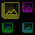 Image sign neon color set icon. Simple thin line, outline vector of image icons for ui and ux, website or mobile application Royalty Free Stock Photo