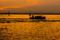 Image of silhouette of canoers Royalty Free Stock Photo