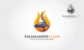 Salamander Flame Vector Logo Template. 