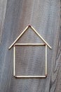 simple house of match sticks Royalty Free Stock Photo