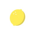 Image of a simple lemon in a flat cartoon style on a white isolated background. Vector
