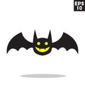 Bat colorful halloween icon in trendy flat style isolated on grey background. Horror symbol for your design, logo, UI.