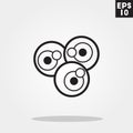 Eyeball creepy halloween icon in trendy flat style isolated on grey background. Horror symbol for your design, logo, UI.