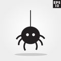 Little spider halloween icon in trendy flat style isolated on grey background. Horror symbol for your design, logo, UI.