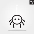 Spider halloween icon in trendy flat style isolated on grey background. Horror symbol for your design, logo, UI.