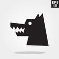 Werewolf halloween icon in trendy flat style on grey background. Horror symbol for your design, logo, UI.