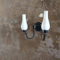 Image of simple vintage lamp on a citadel wall