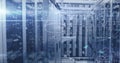 The image simplifies the data processing and digital information flowing through a network of co