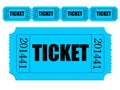 Image of single ticket and strip of tickets