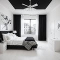 sketch streaks bedroom black and white interior design sketch