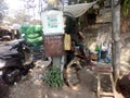 Image of a small Barbar shop on Footpath in Vijayawada Royalty Free Stock Photo