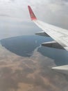 image of small island and bay near Borneo island, seen from airplane Royalty Free Stock Photo
