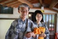 A smiling couple in a yukata