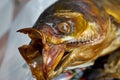 Image of smoked carp on the market in the market