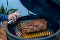 Smoked Pork shoulder in a Smoker oven Royalty Free Stock Photo