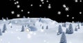 Image of snow falling over igloo in night winter landscape Royalty Free Stock Photo