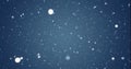 Image of snow flakes falling on blue background Royalty Free Stock Photo