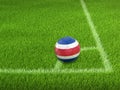 Soccer football with Costa Rican flag Royalty Free Stock Photo