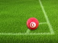 Soccer football with Tunisian flag
