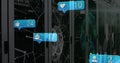 Image of social media data processing over computer servers Royalty Free Stock Photo