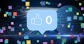 Image of social media data processing over globe