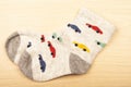 Image of socks wooden desk background