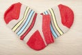 Image of socks wooden desk background