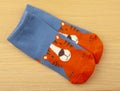 Image of socks wooden desk background