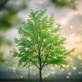 The image is a soft-focus, bokeh-filled photograph featuring an abstract representation of nature. Royalty Free Stock Photo