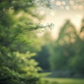 The image is a soft-focus, bokeh-filled photograph featuring an abstract representation of nature. Royalty Free Stock Photo