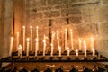 candles in a church in Italy