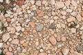 Flat lay of a rural soil full of stones and gravel of different types Royalty Free Stock Photo