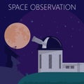 Space Observation. Vector illustration.