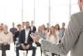 Image of a speaker giving a lecture at a business seminar Royalty Free Stock Photo