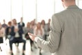 image of a speaker giving a lecture at a business seminar Royalty Free Stock Photo