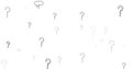 Image of speech bubbles over question marks on white background Royalty Free Stock Photo