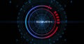Image of speedometer over data processing on black background Royalty Free Stock Photo