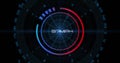 Image of speedometer over data processing on black background Royalty Free Stock Photo