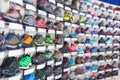 Image of sport colorful shoes on showcase