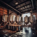 Image of a spotless modern brewery.