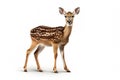 Image of a spotted deer on white background. Mammals. Wildlife Animals. Ai