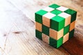 image of square wooden cube puzzle Royalty Free Stock Photo
