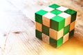 image of square wooden cube puzzle Royalty Free Stock Photo