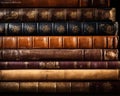 an image with a stack of antique leather books.