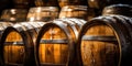 Image of a stack of beer barrels Royalty Free Stock Photo