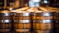 Image of a stack of beer barrels Royalty Free Stock Photo