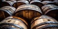 Image of a stack of beer barrels Royalty Free Stock Photo